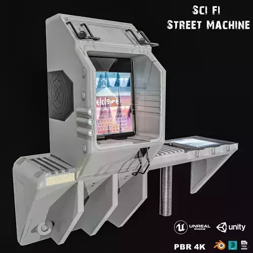 Sci- Fi Street Machine Low-poly 3D model