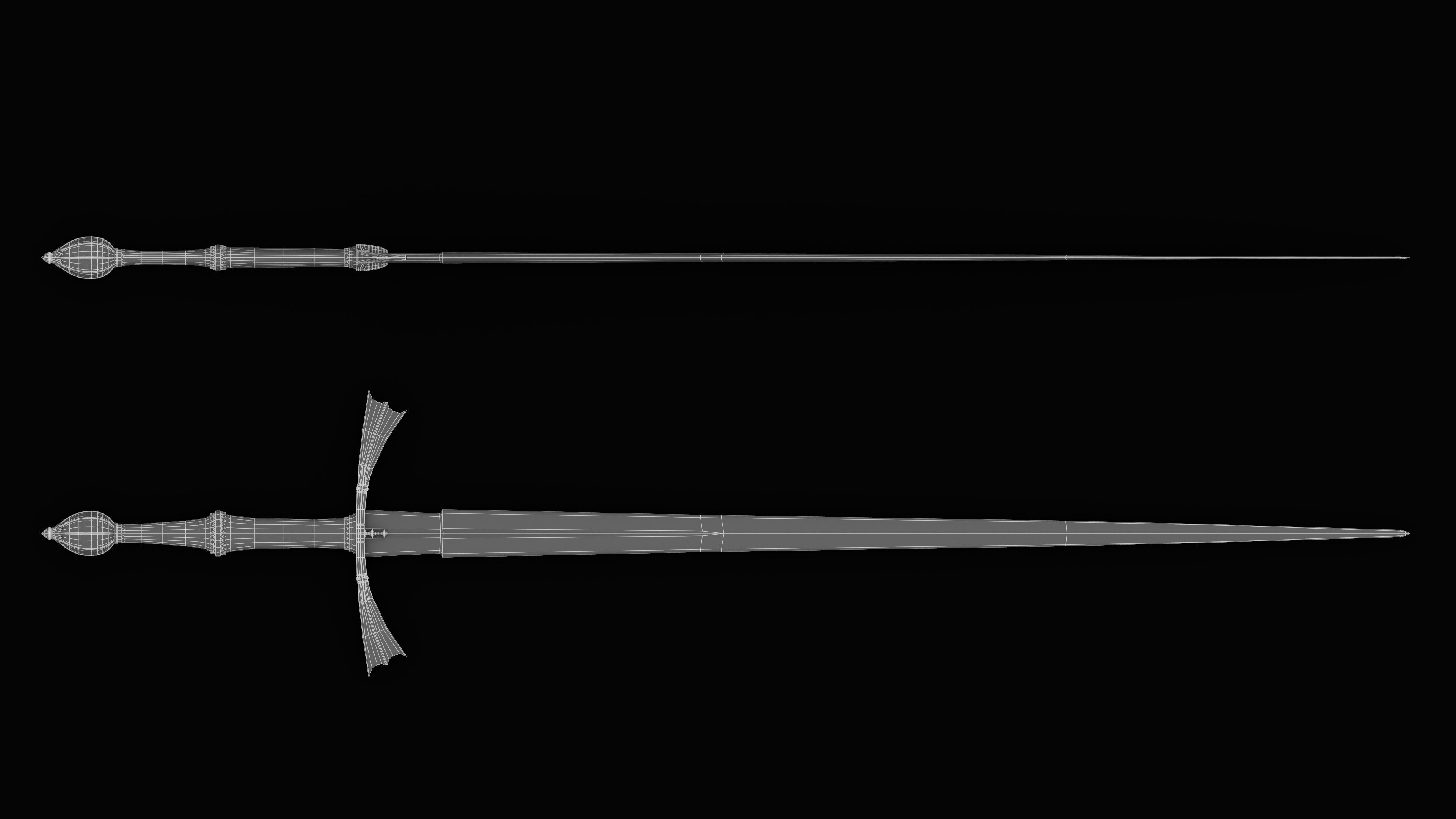 House of the Dragon sword Dark Sister - PBR Low-poly 3D model Low-poly 3D model_9