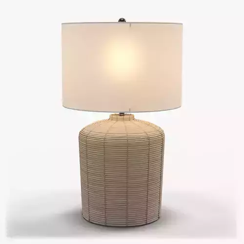 Pottery Barn Cambria Rattan Table Lamp 3D model