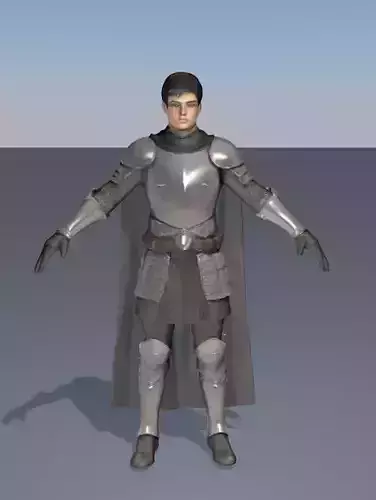 caballero platiado Low-poly 3D model