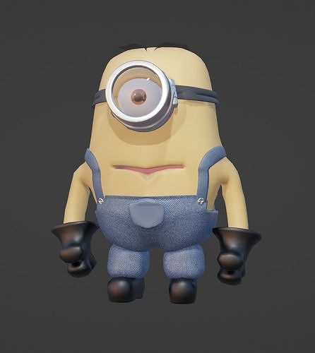 minion rigged model Free low-poly 3D model