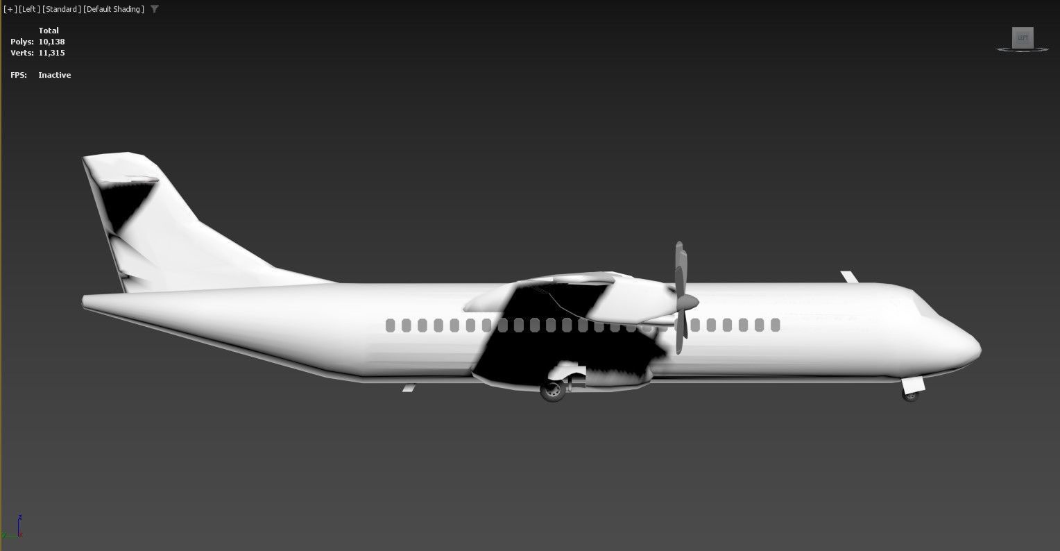 model of an airplane with two propellers Low-poly 3D model_4