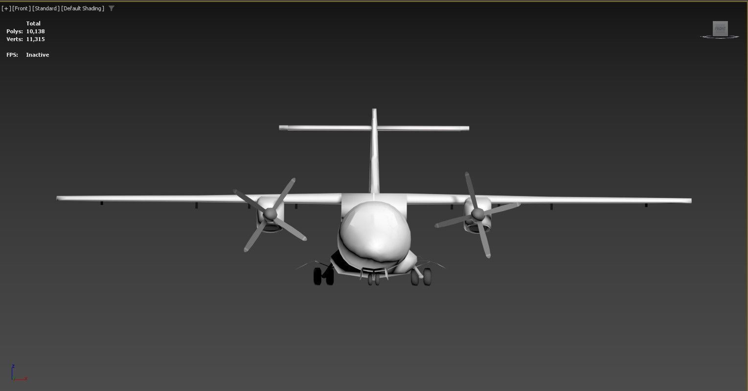model of an airplane with two propellers Low-poly 3D model_3