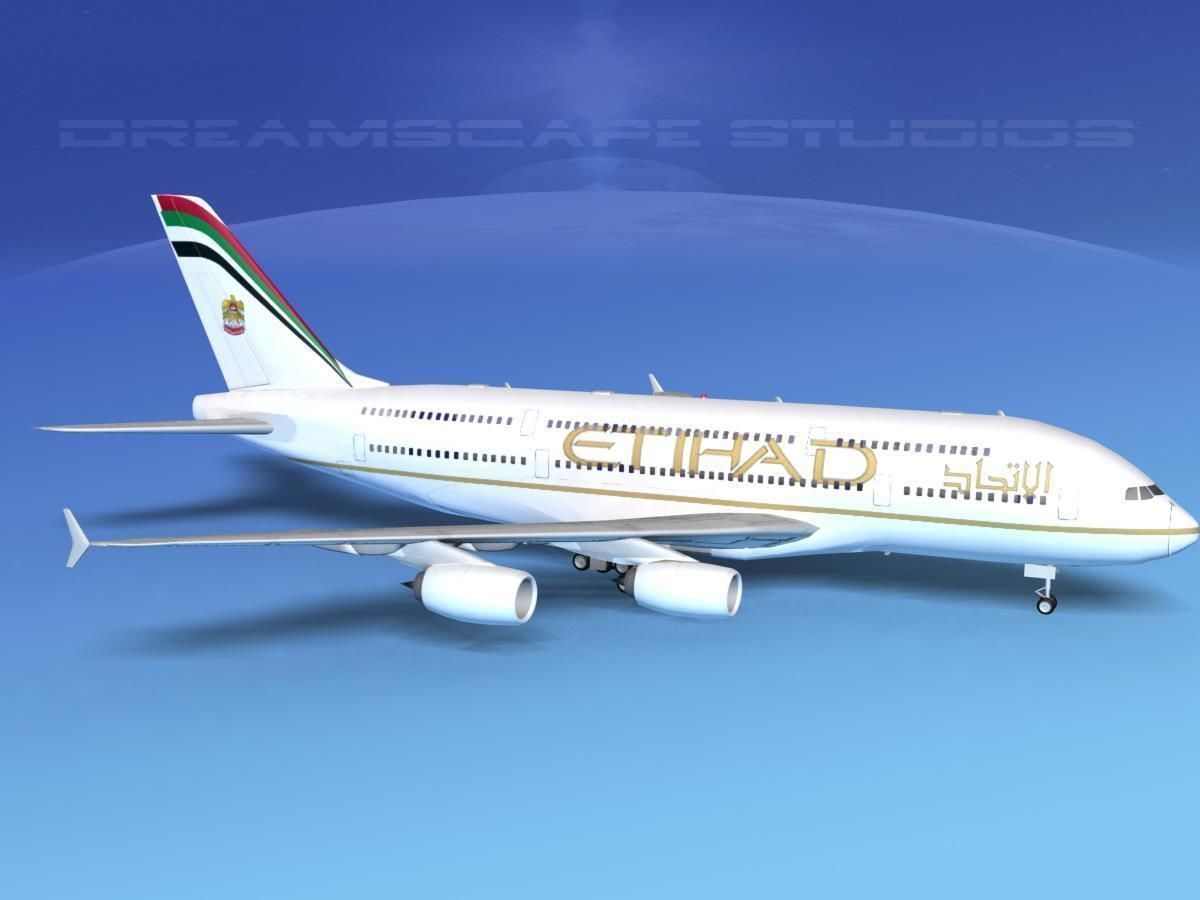 Airbus A380-800 Etihad Airways 3D model_3