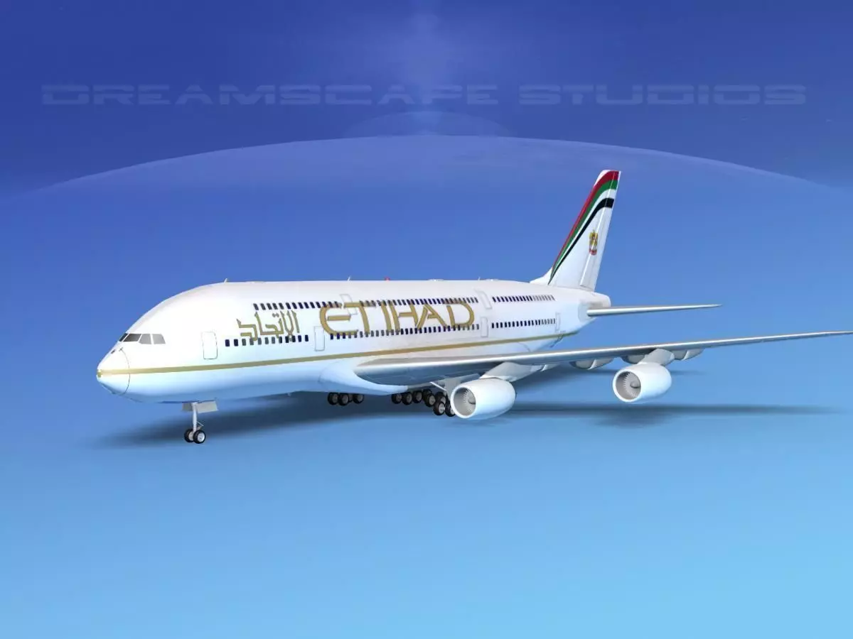 Airbus A380-800 Etihad Airways 3D model_0
