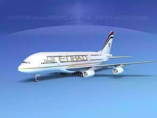 Airbus A380-800 Etihad Airways 3D model