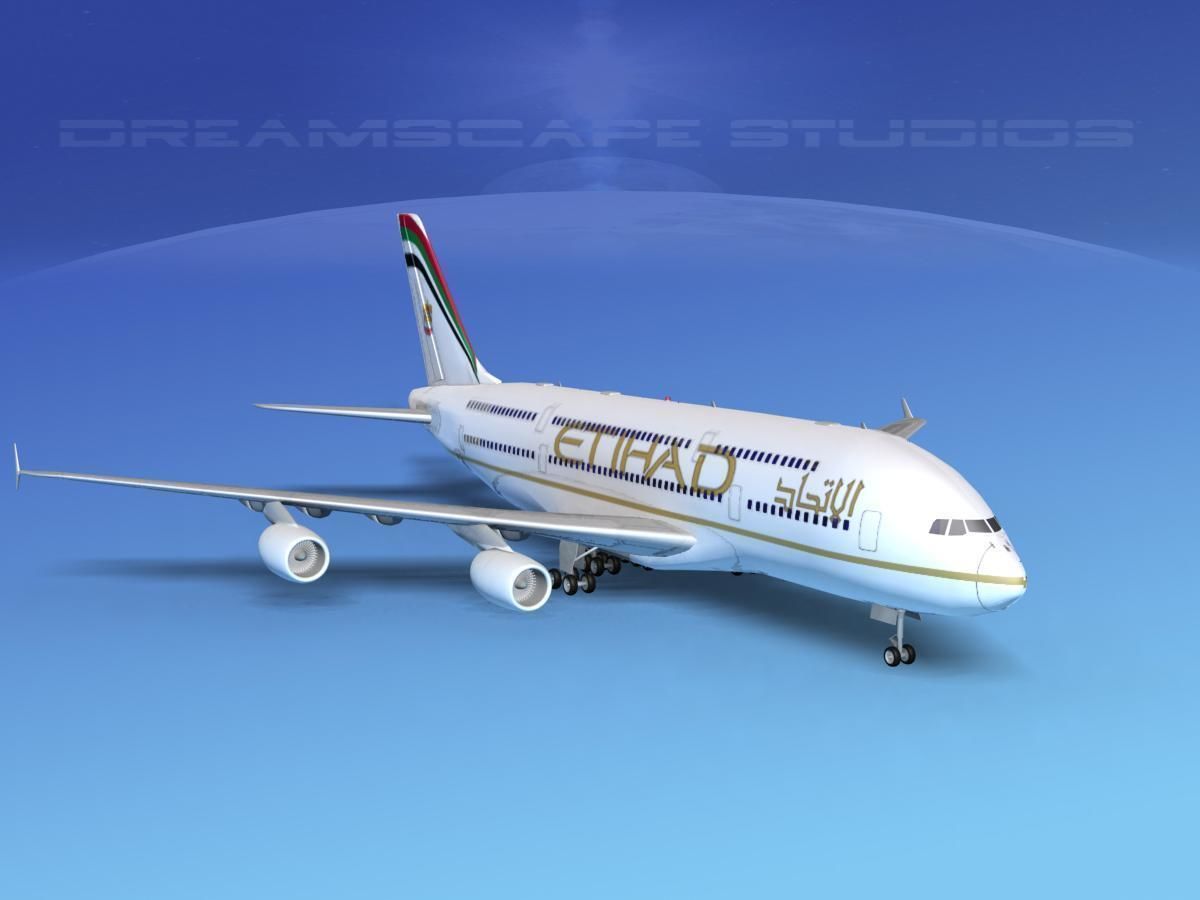 Airbus A380-800 Etihad Airways 3D model_2