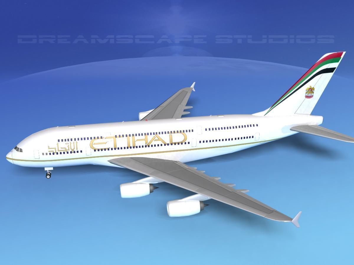 Airbus A380-800 Etihad Airways 3D model_9