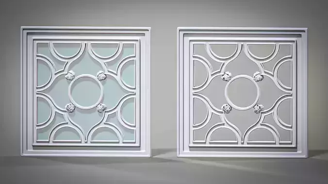 Highpoly Square Gothic Window Type4