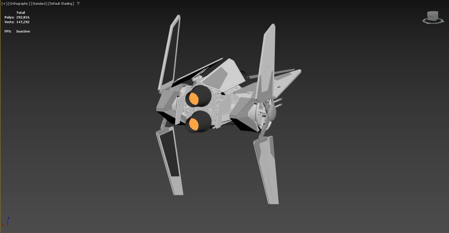 3D model of a futuristic spacecraft or fighter jet 3D model_4