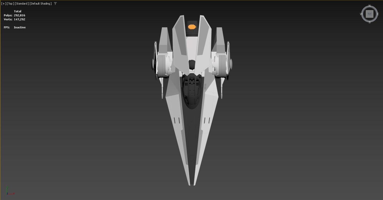 3D model of a futuristic spacecraft or fighter jet 3D model_1