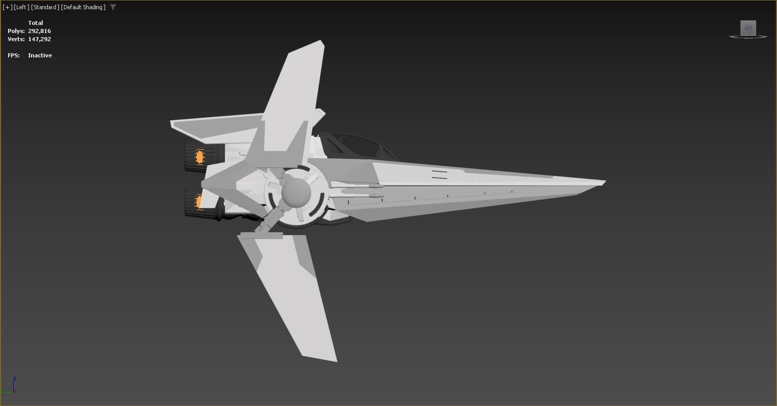 3D model of a futuristic spacecraft or fighter jet 3D model_2