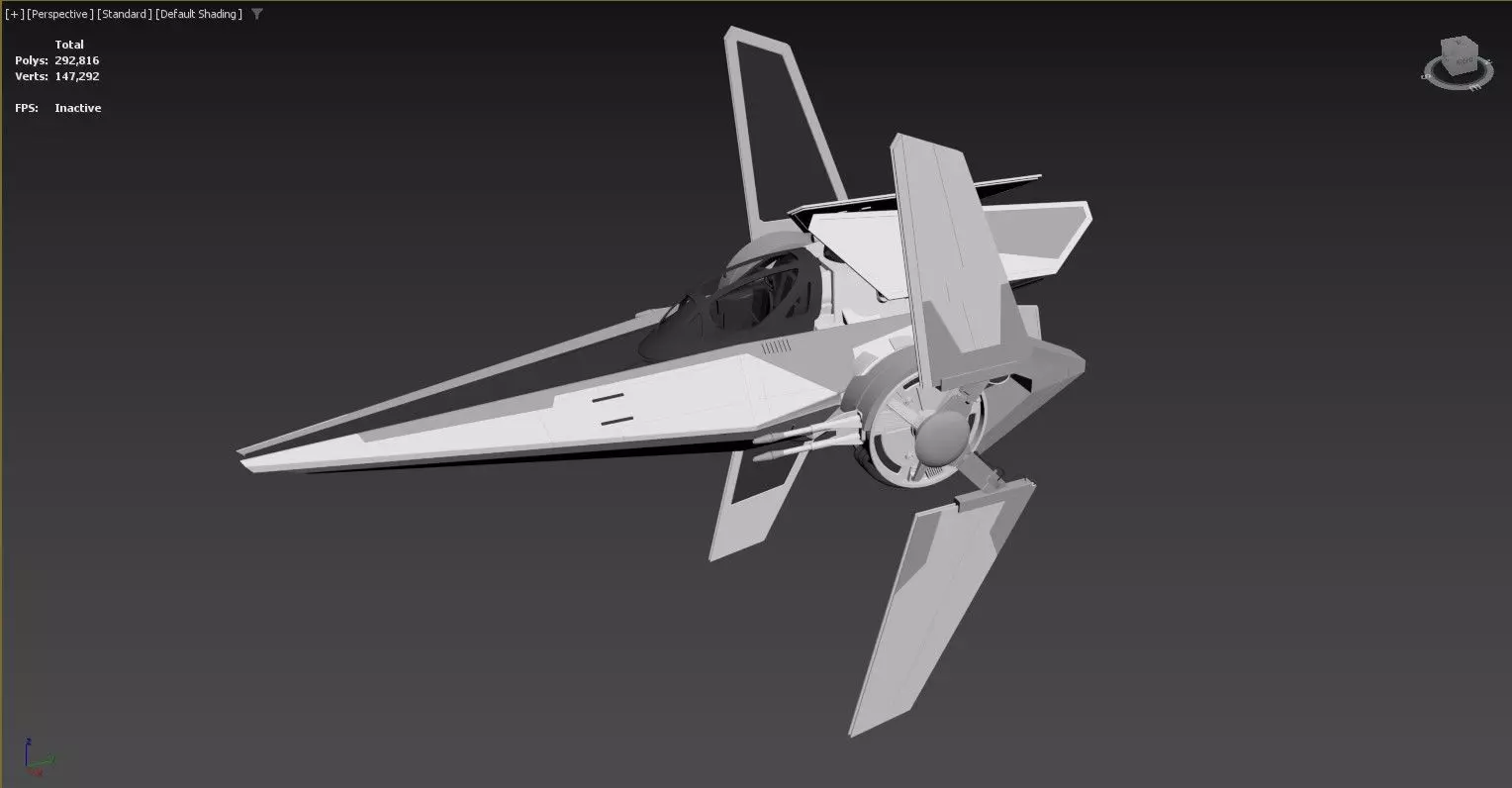 3D model of a futuristic spacecraft or fighter jet 3D model_0