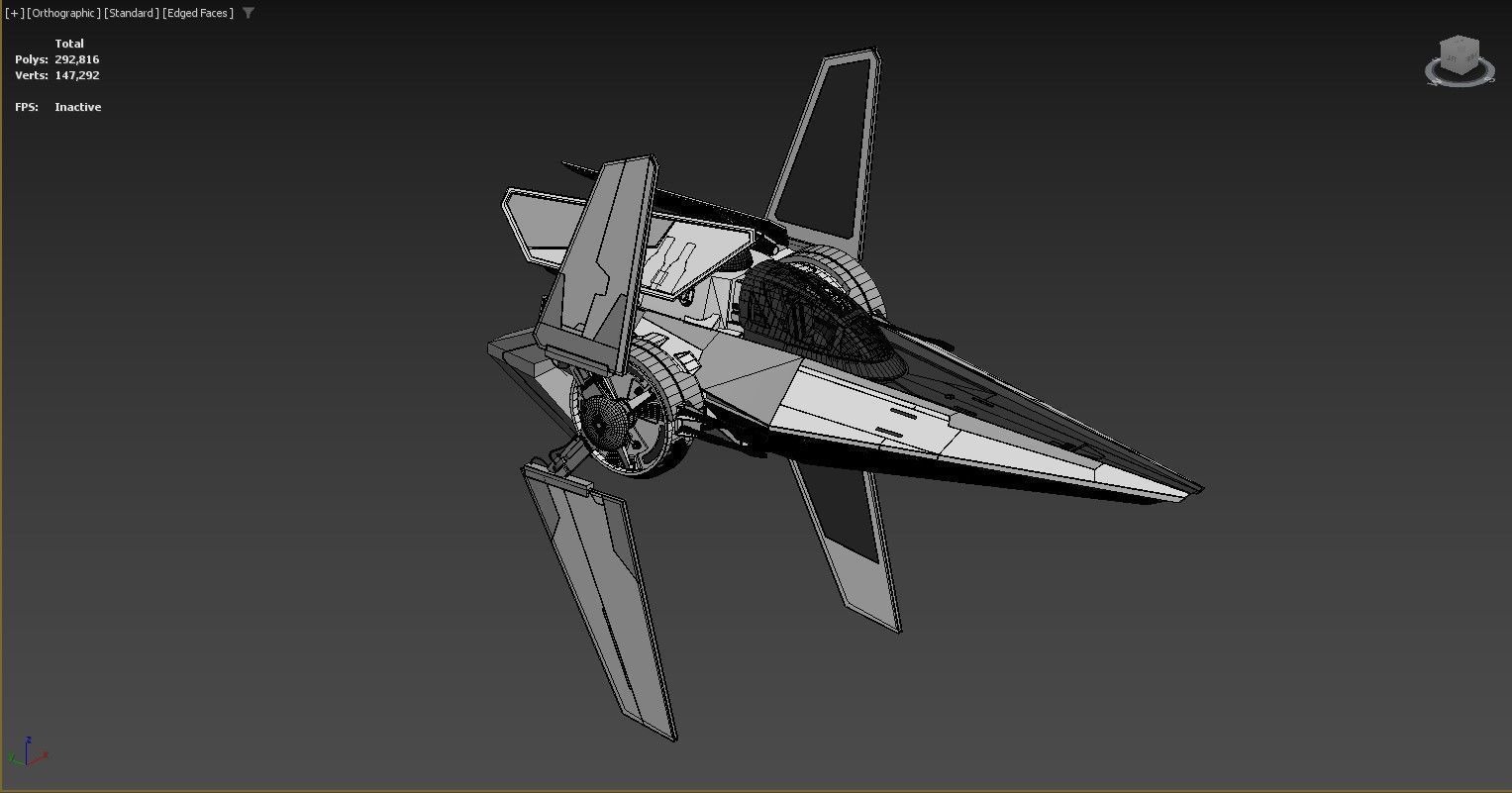 3D model of a futuristic spacecraft or fighter jet 3D model_5