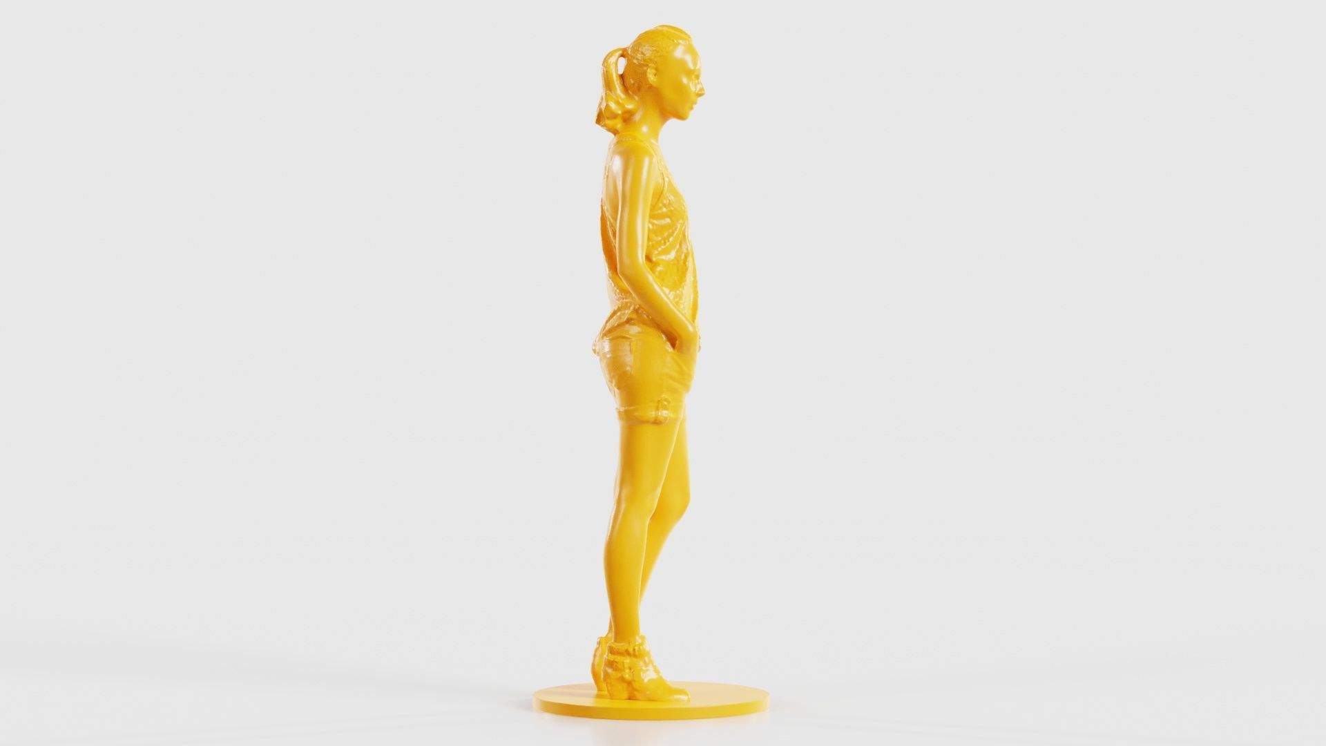 Woman in Shorts and Top 3D print model_19