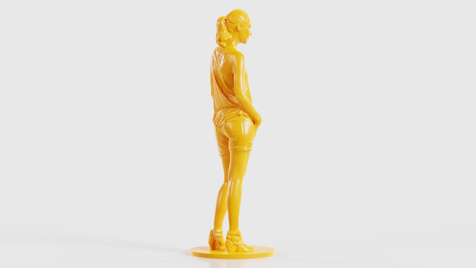 Woman in Shorts and Top 3D print model_20