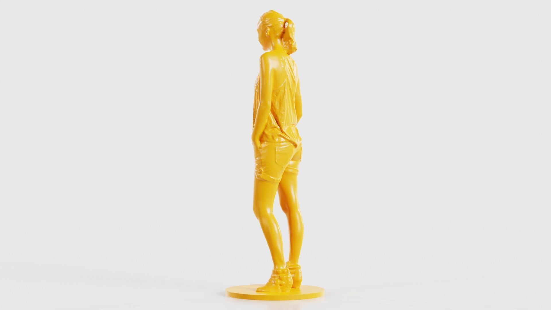 Woman in Shorts and Top 3D print model_24