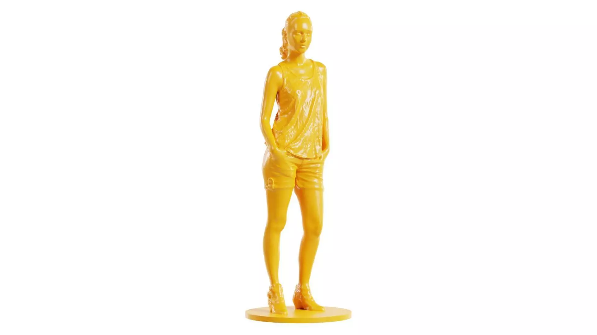 Woman in Shorts and Top 3D print model_0
