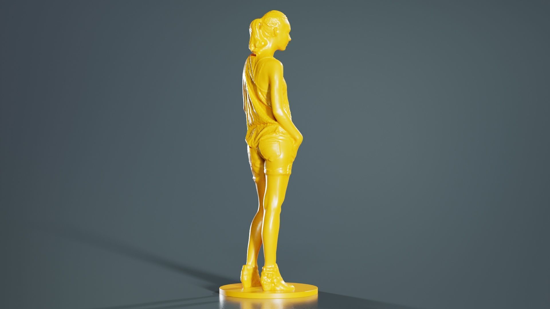 Woman in Shorts and Top 3D print model_6