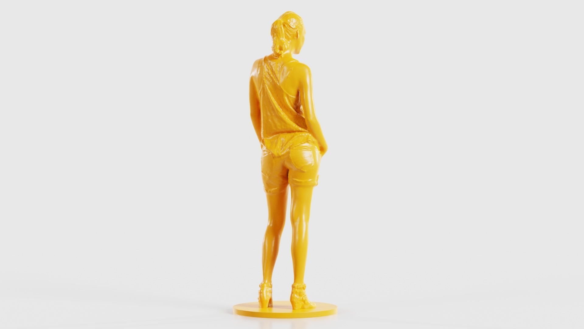 Woman in Shorts and Top 3D print model_21