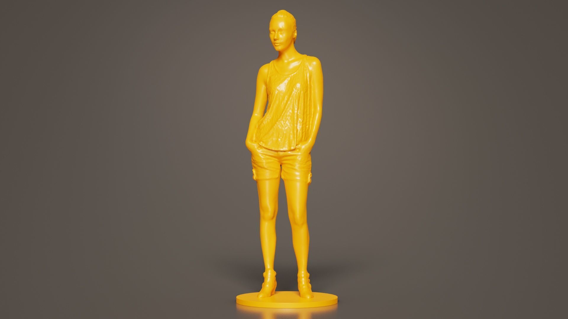 Woman in Shorts and Top 3D print model_8