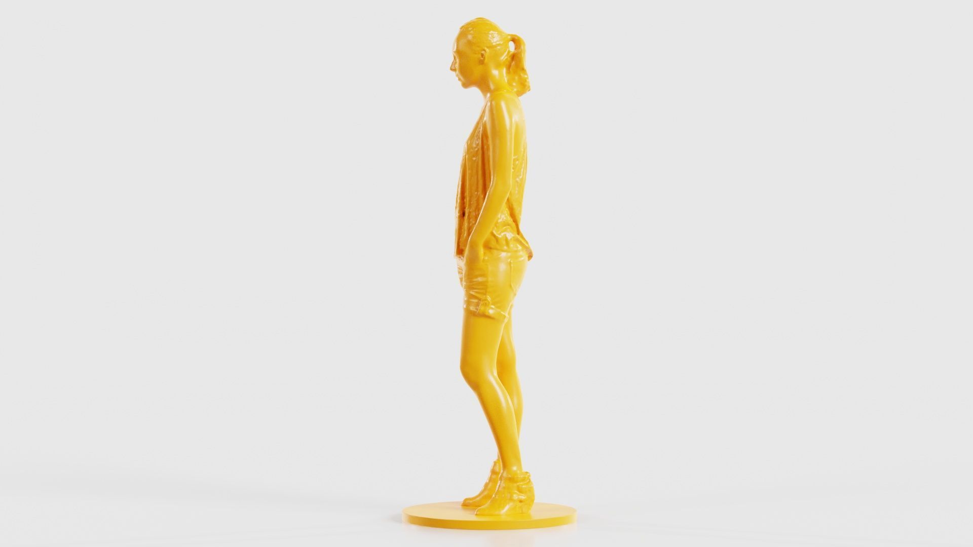 Woman in Shorts and Top 3D print model_25