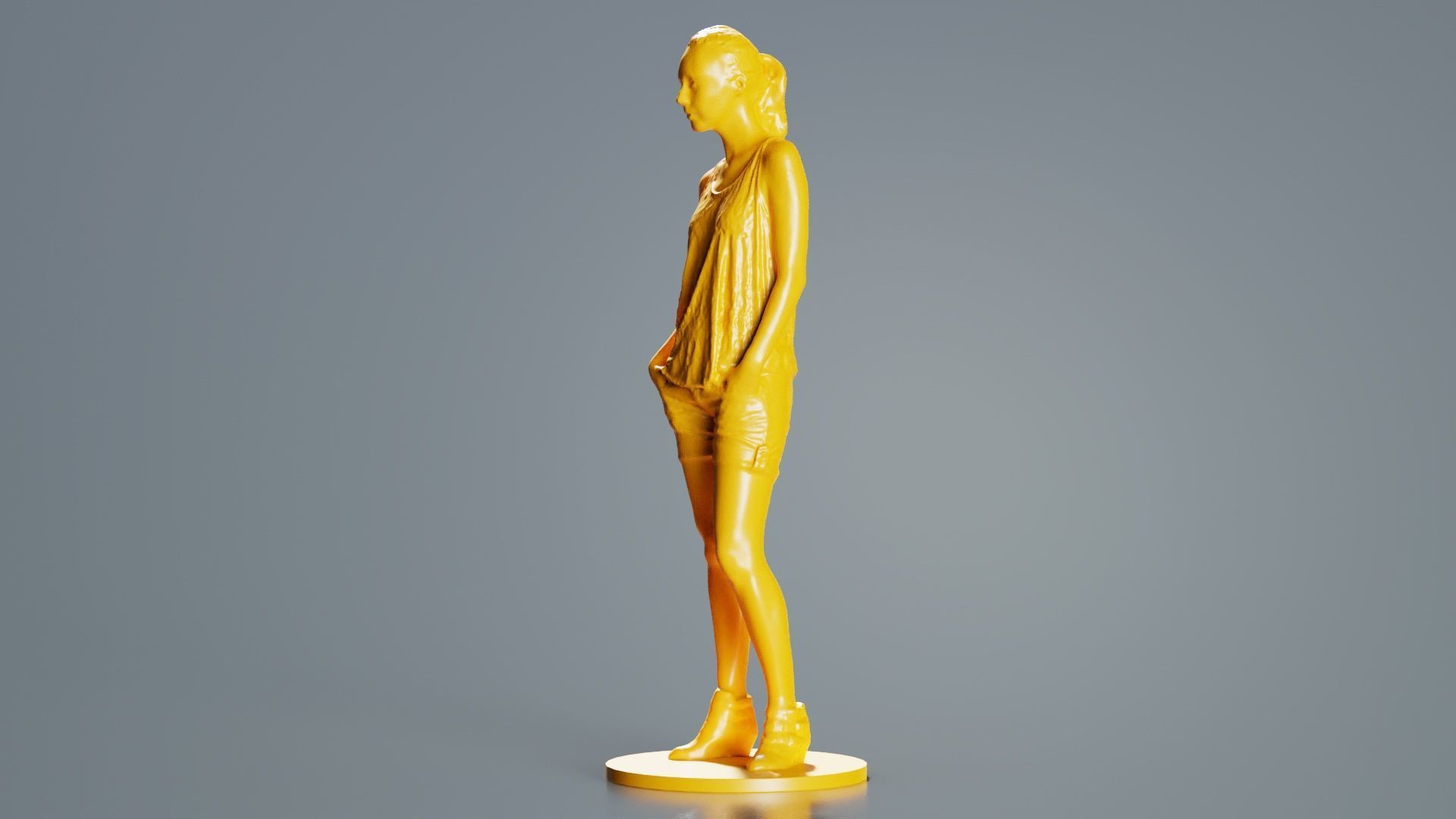 Woman in Shorts and Top 3D print model_4