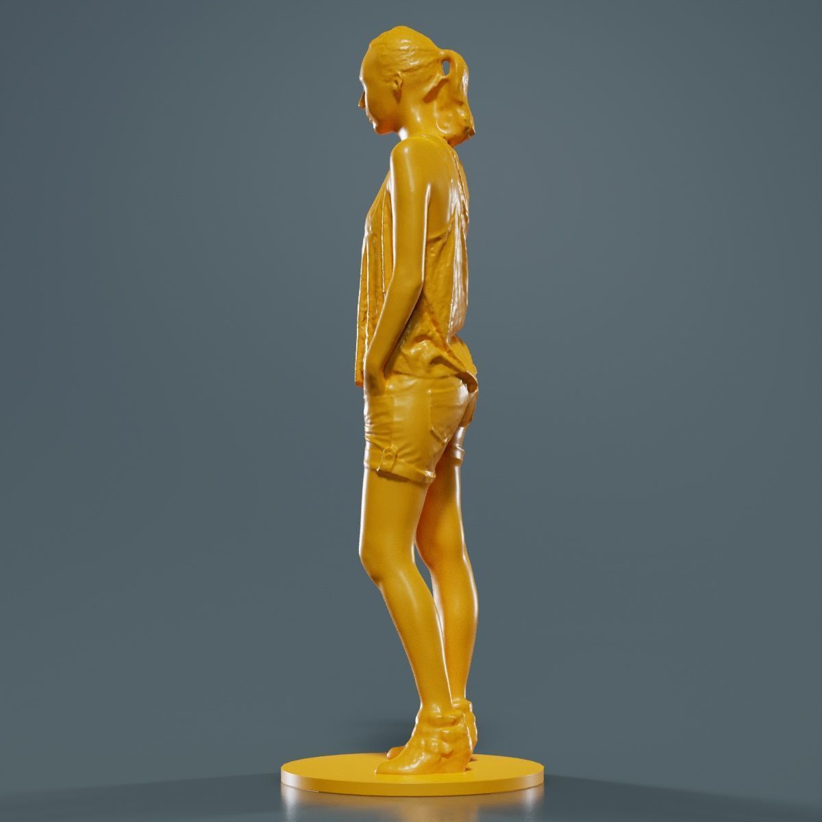 Woman in Shorts and Top 3D print model_14