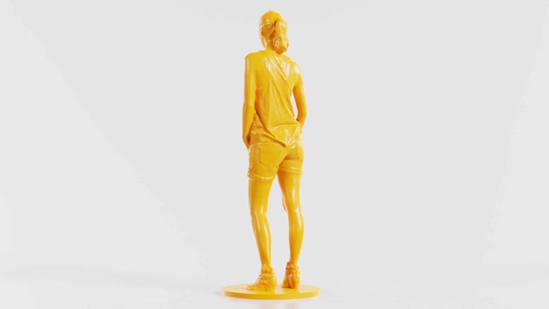 Woman in Shorts and Top 3D print model_7