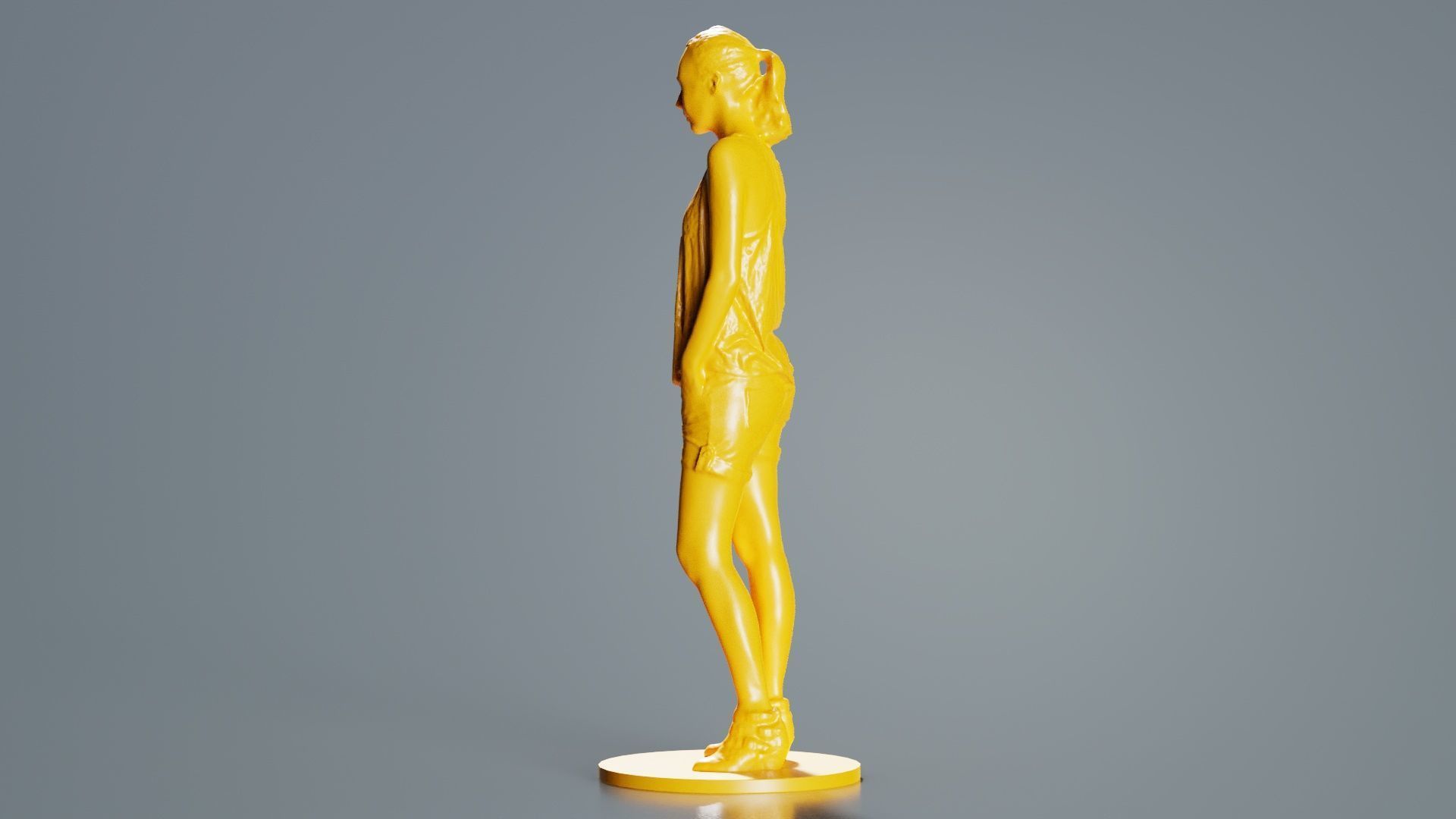 Woman in Shorts and Top 3D print model_3