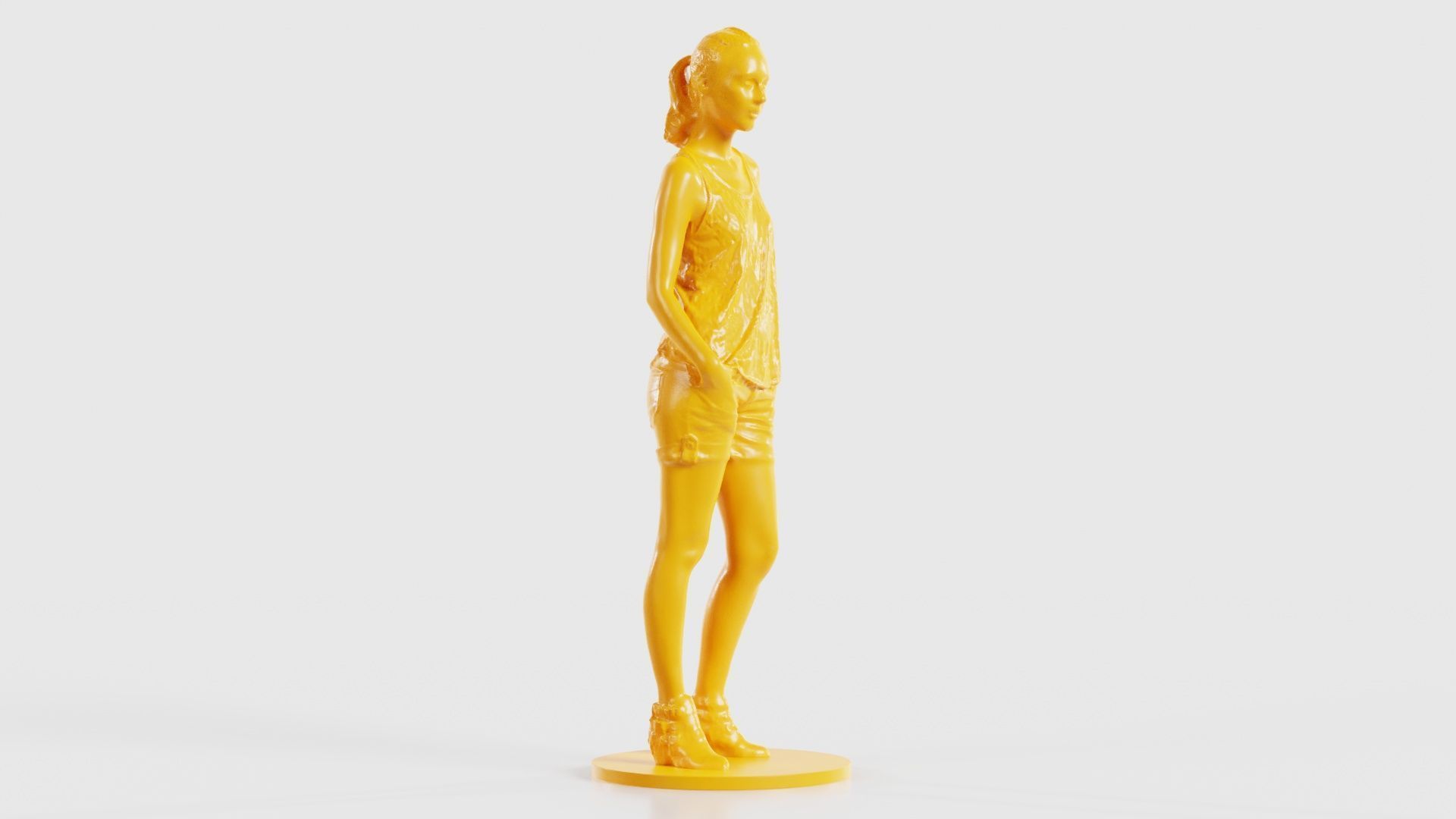 Woman in Shorts and Top 3D print model_18