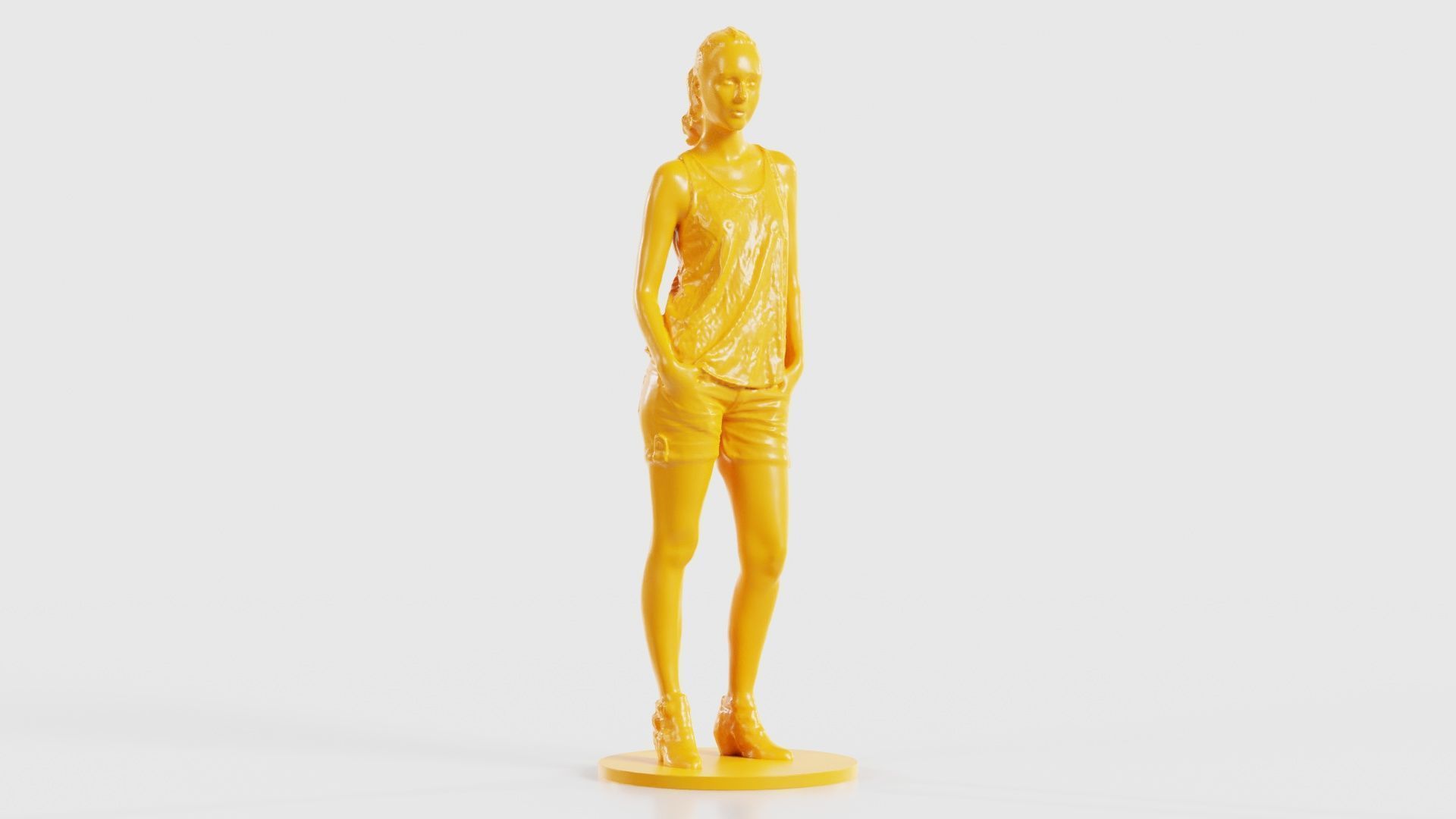 Woman in Shorts and Top 3D print model_17