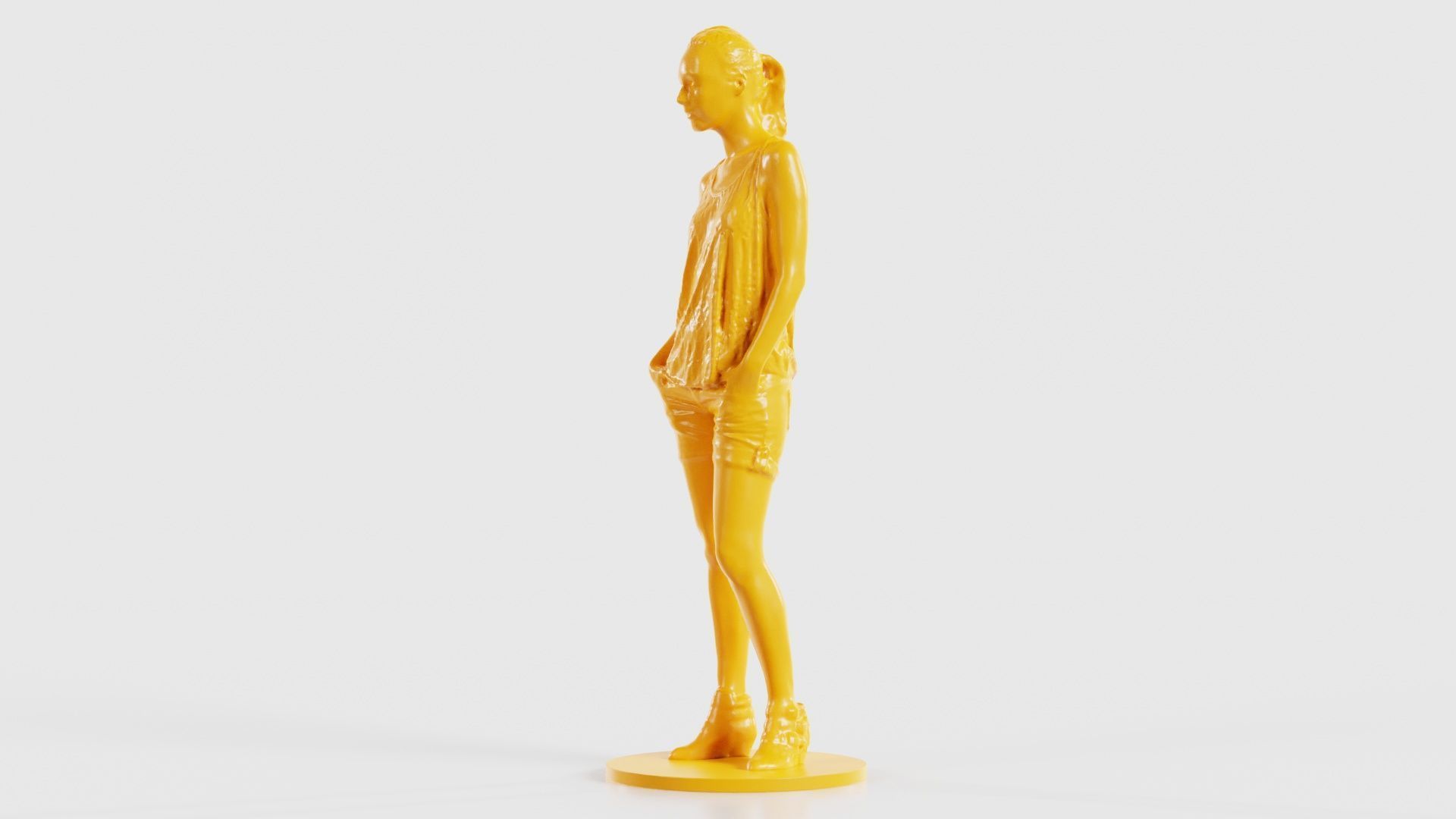 Woman in Shorts and Top 3D print model_26