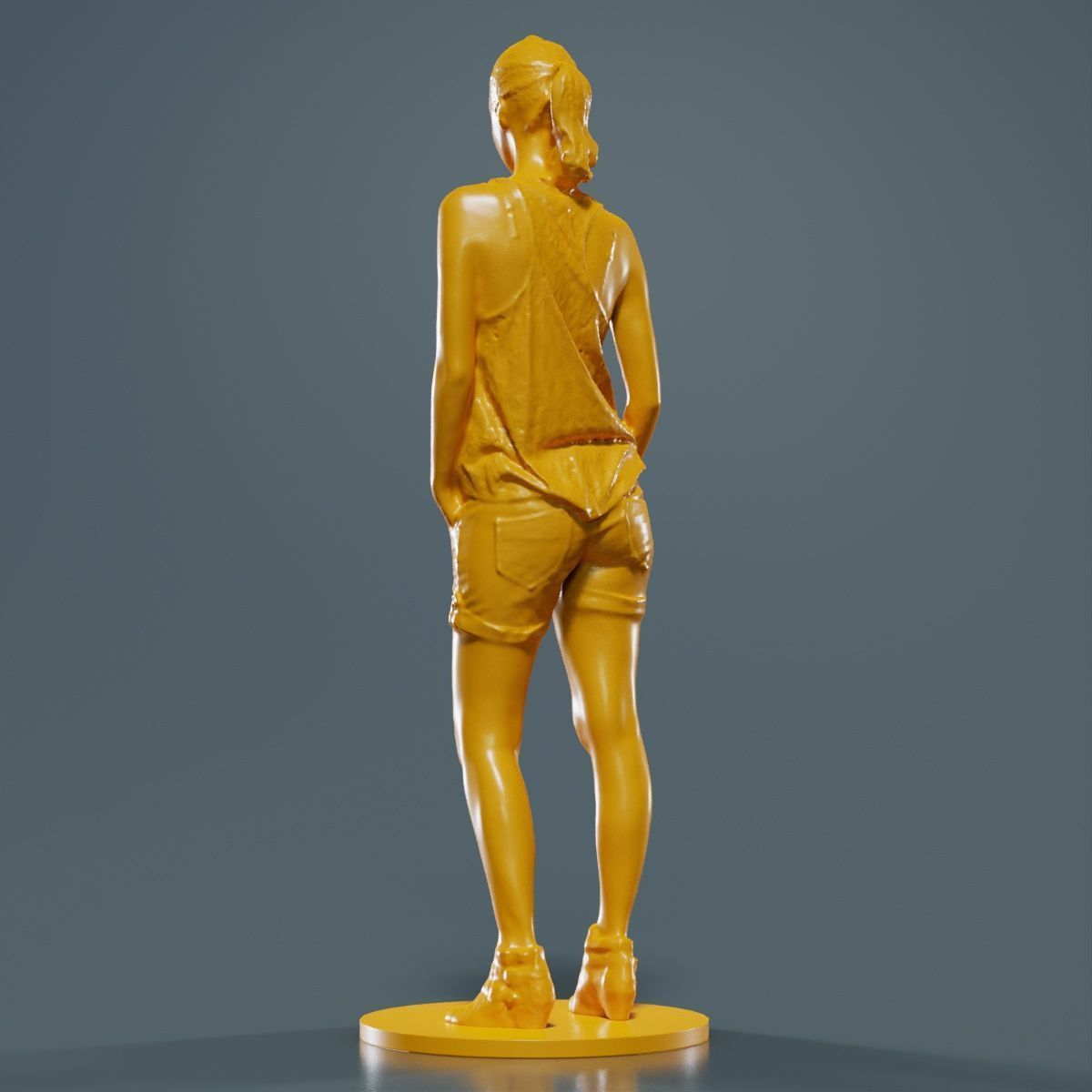 Woman in Shorts and Top 3D print model_13