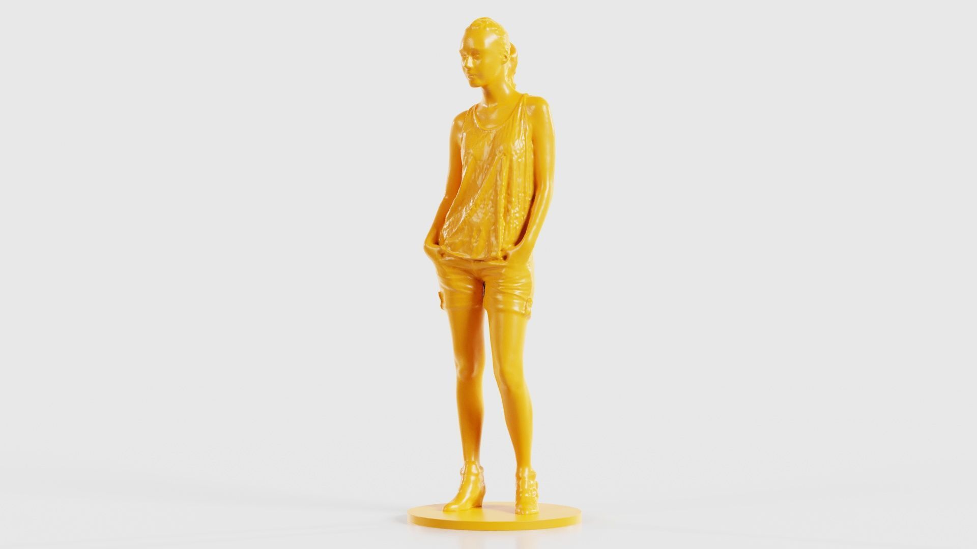Woman in Shorts and Top 3D print model_27