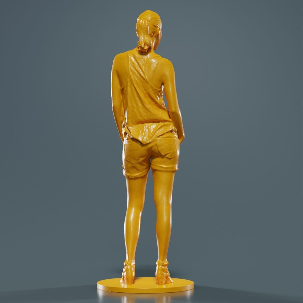 Woman in Shorts and Top 3D print model_12