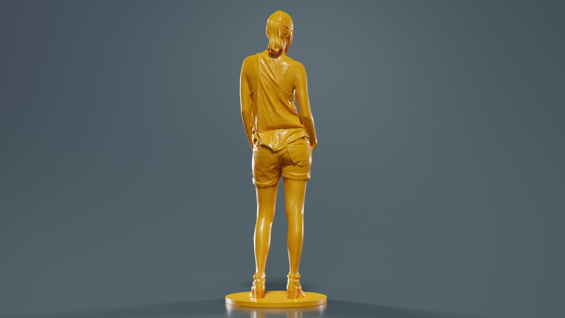 Woman in Shorts and Top 3D print model_2