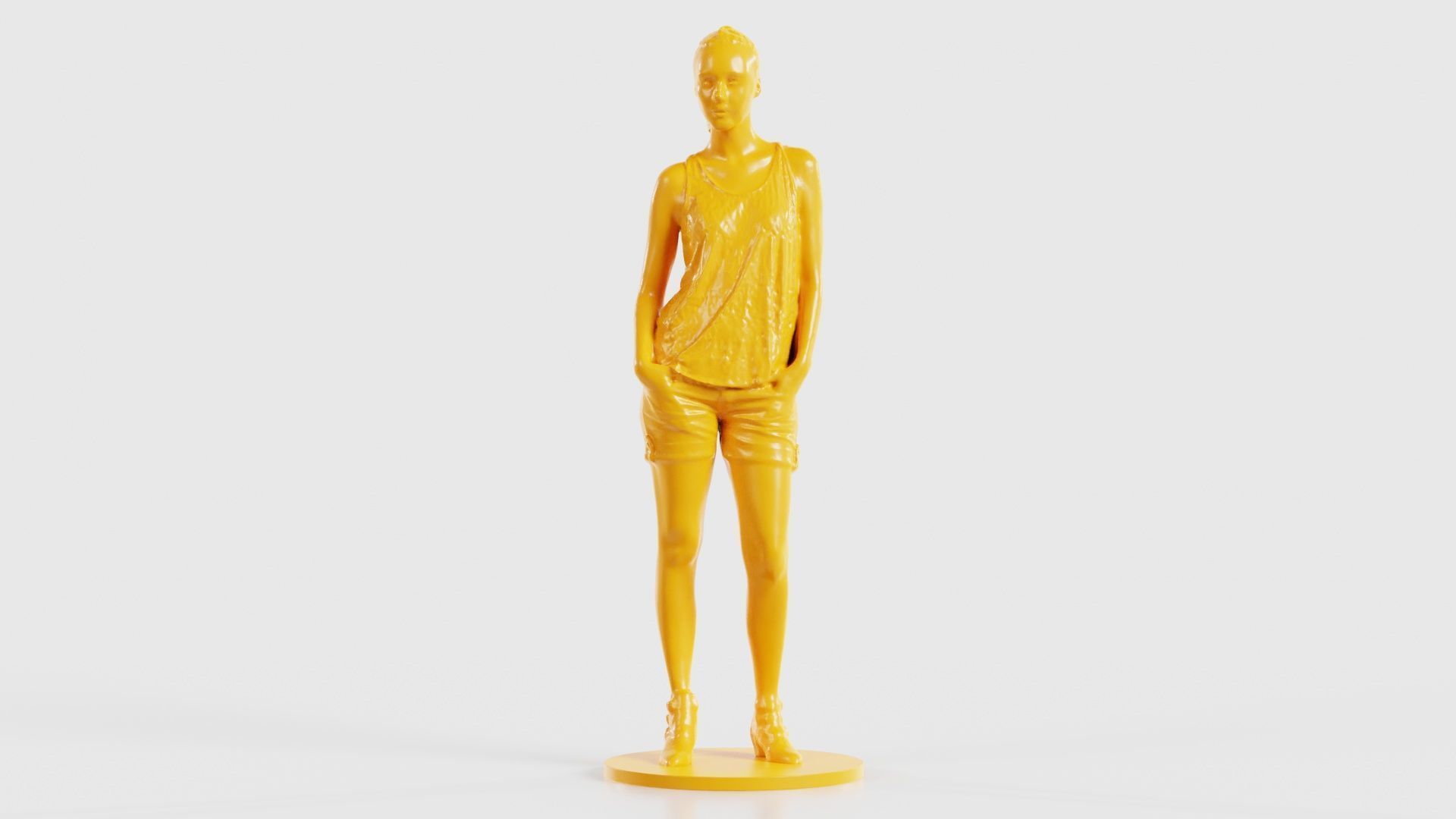 Woman in Shorts and Top 3D print model_28