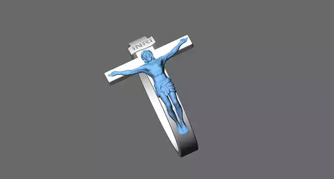 anel jesus cristo crucifixo 3D print model