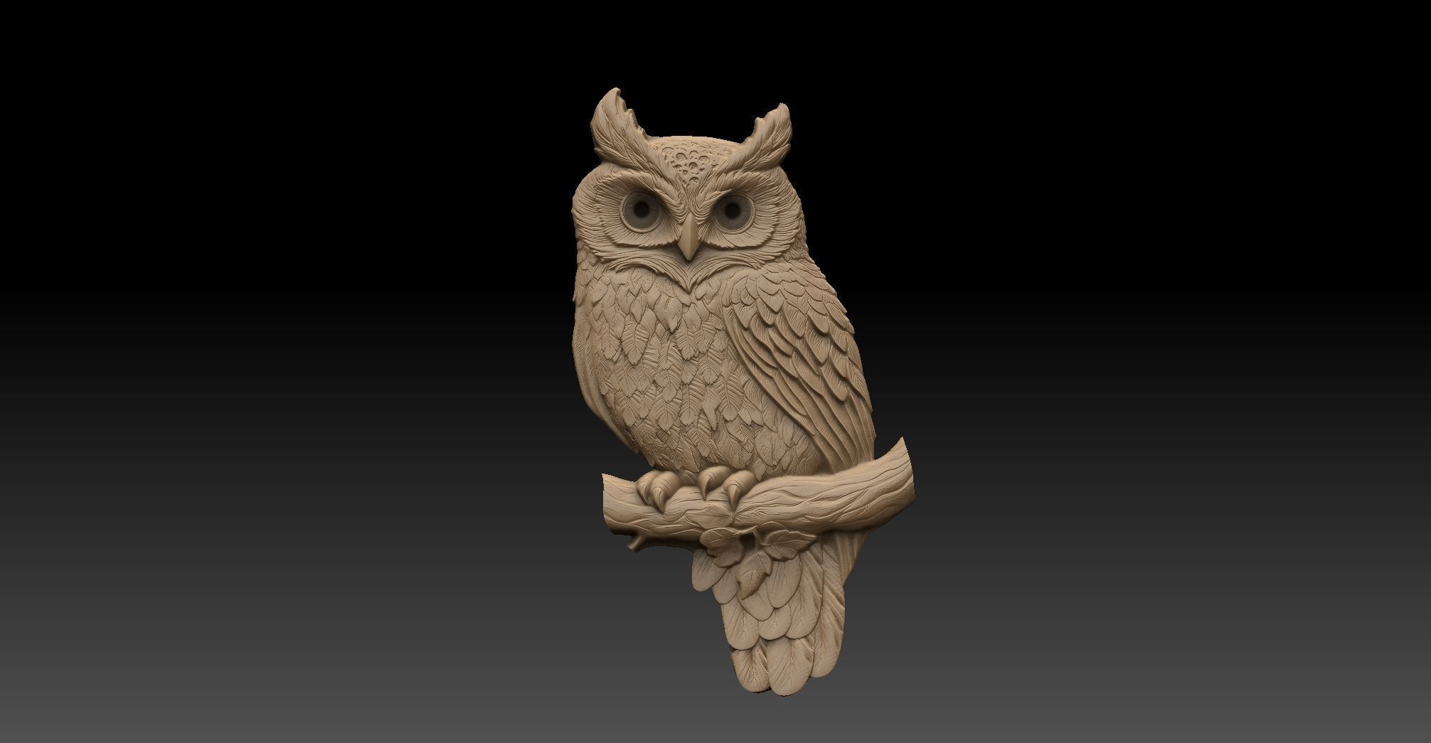 owl pendant  3D print model_3