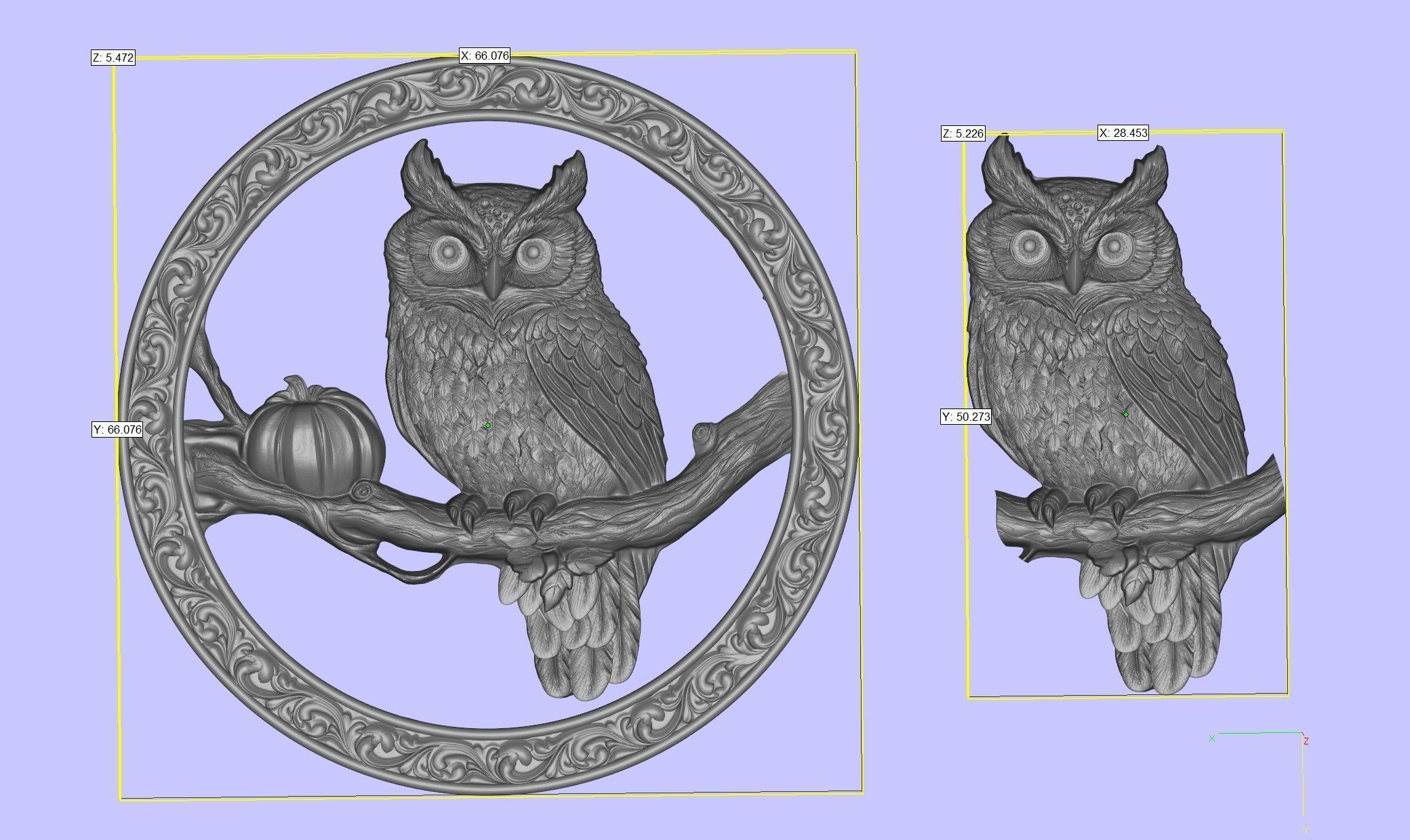 owl pendant  3D print model_6