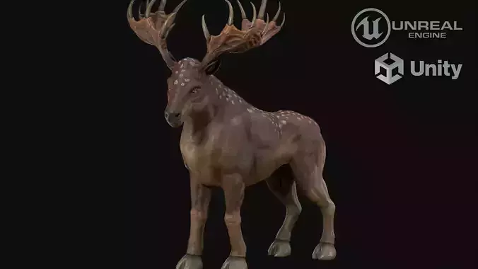 Deer creature Low-poly 3D model