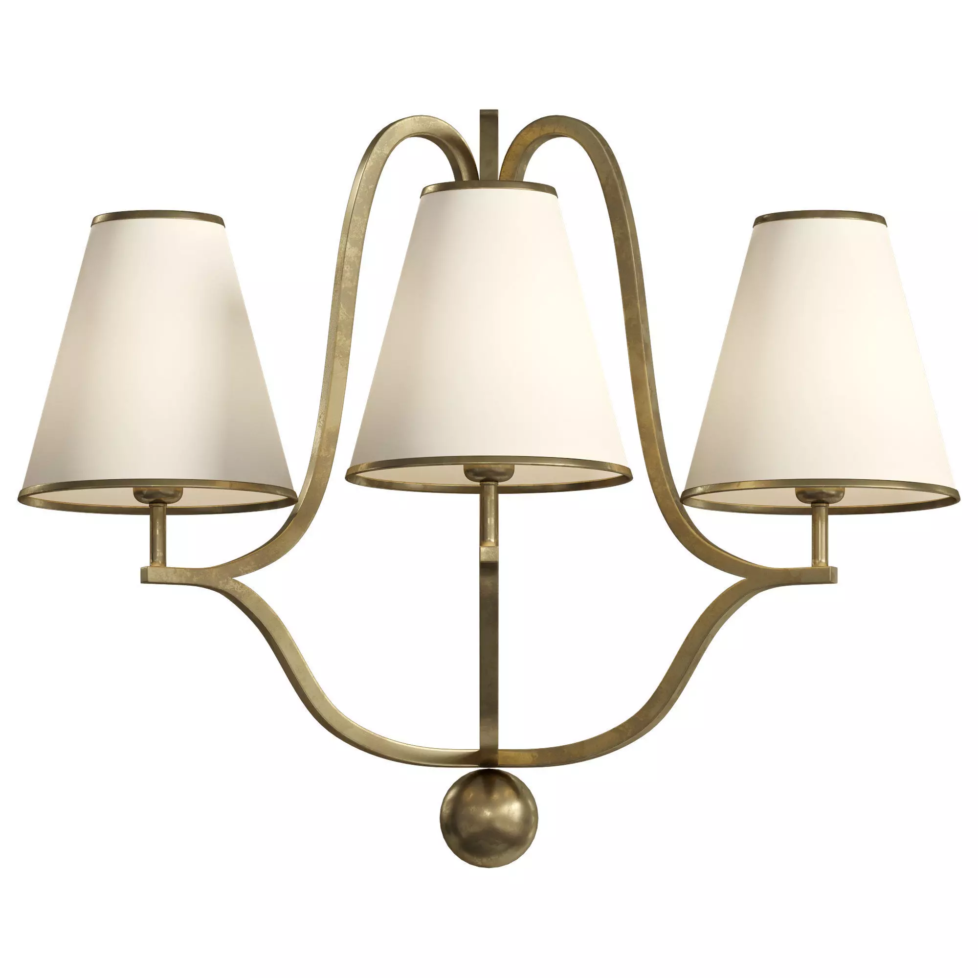 Jacques 3 Branched Sconce by Jean Royere 3D model_0