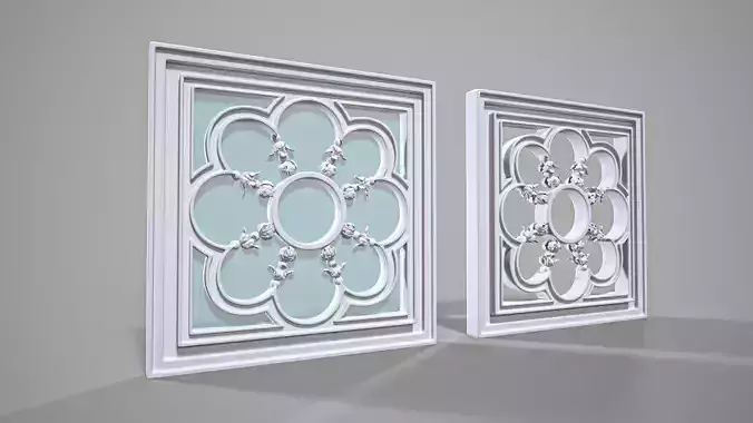 Highpoly Square Gothic Window Type6