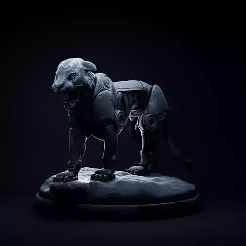 Tiger mecha robot 32mm scale pre-supported animal 3D print model