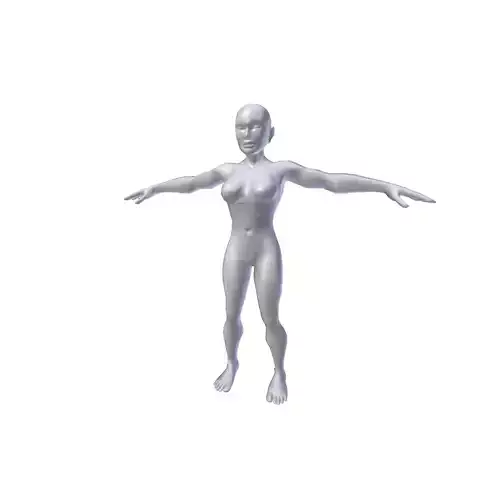 Woman 1 61m basemesh Low-poly 3D model