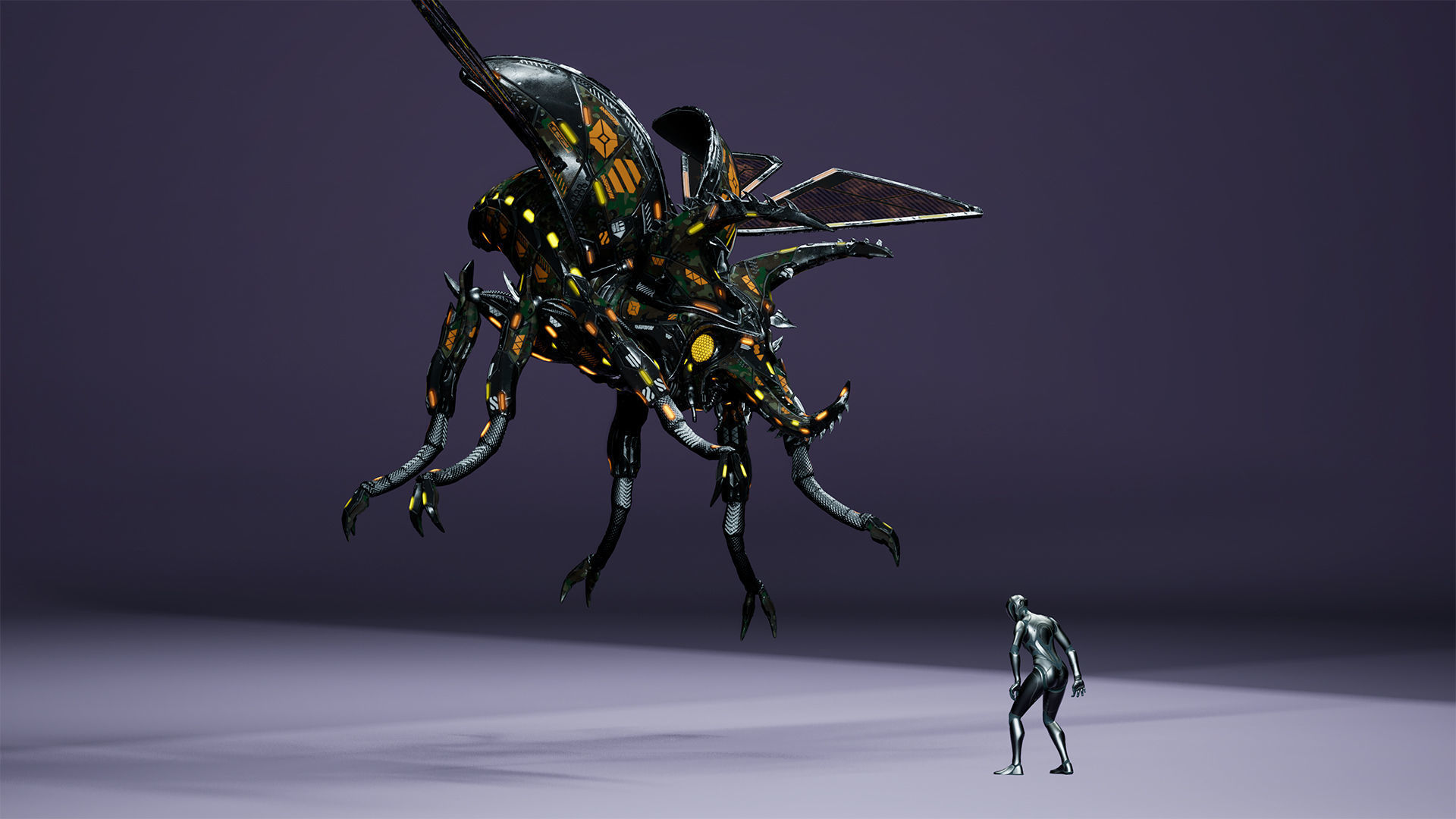 Sci-Fi Insect Stag-Beetle Low-poly 3D model_18