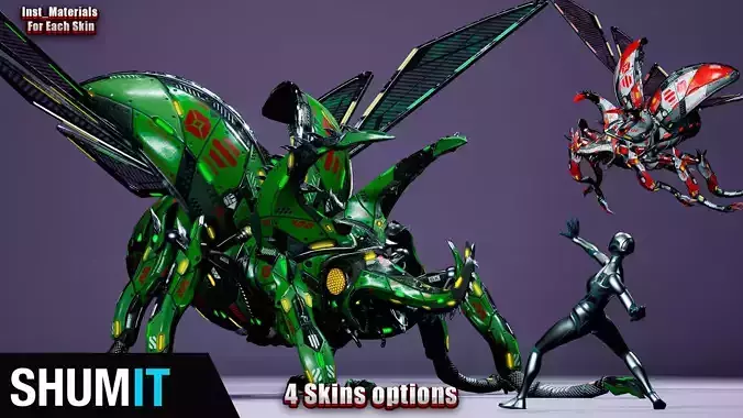 Sci-Fi Insect Stag-Beetle Low-poly 3D model