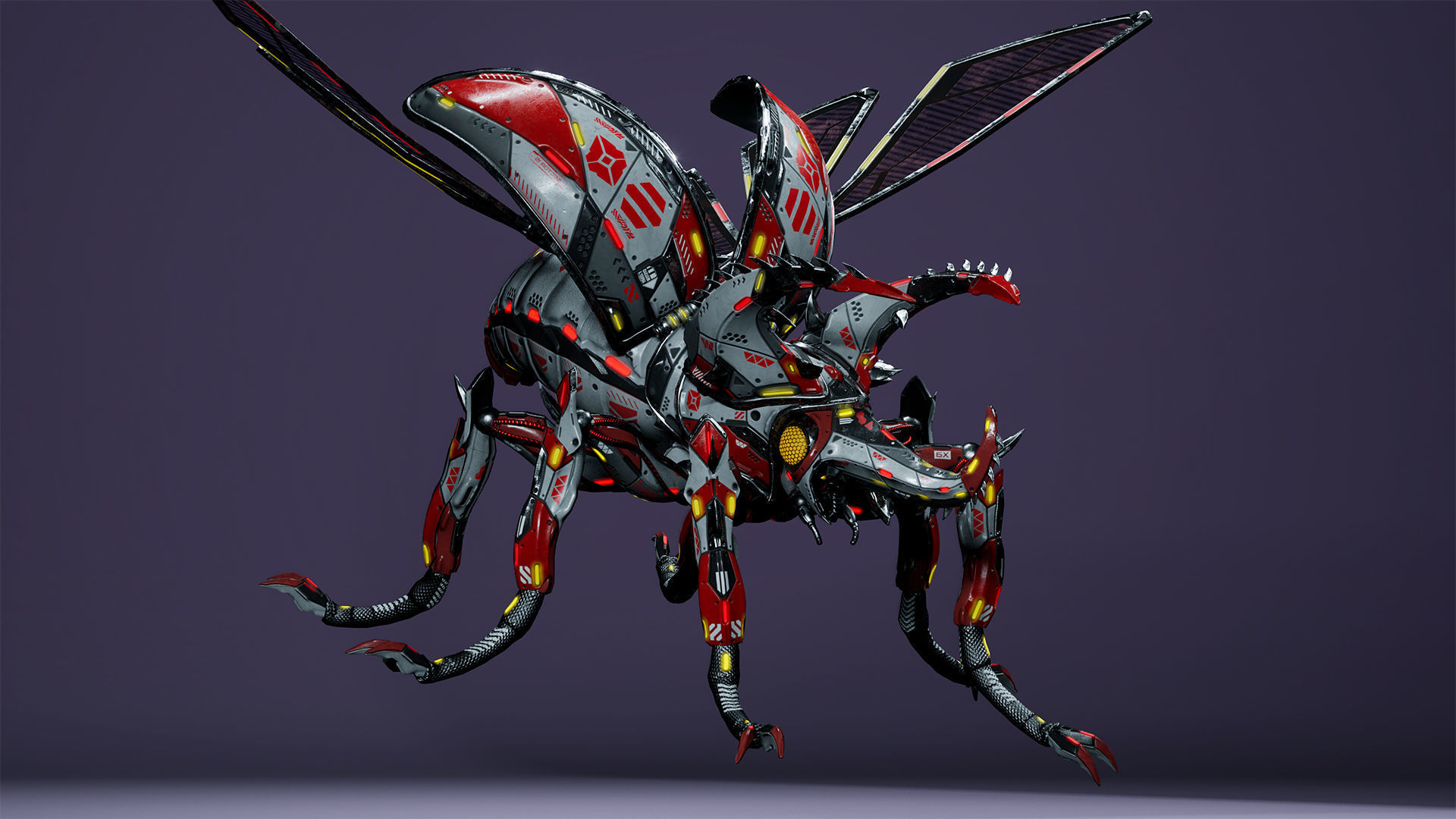 Sci-Fi Insect Stag-Beetle Low-poly 3D model_15