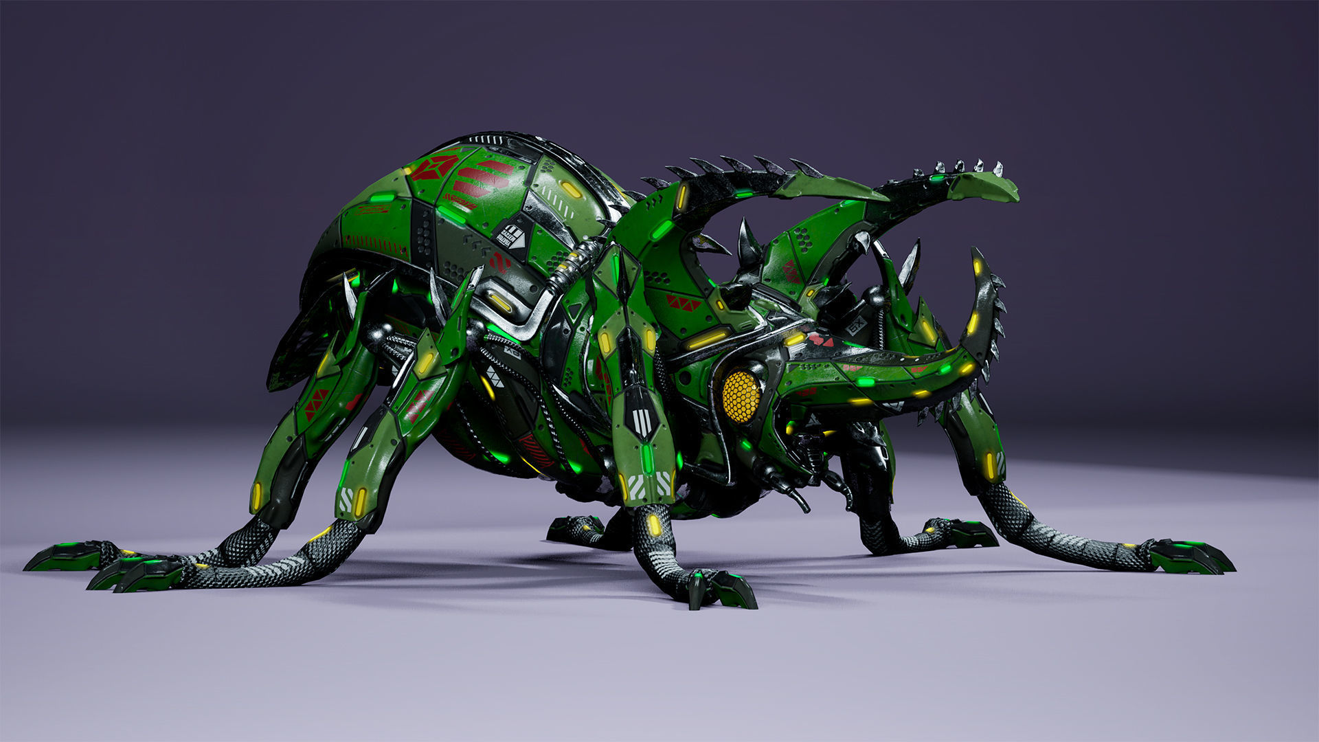 Sci-Fi Insect Stag-Beetle Low-poly 3D model_12